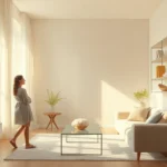 Bright and organized small living space with smart decorating solutions
